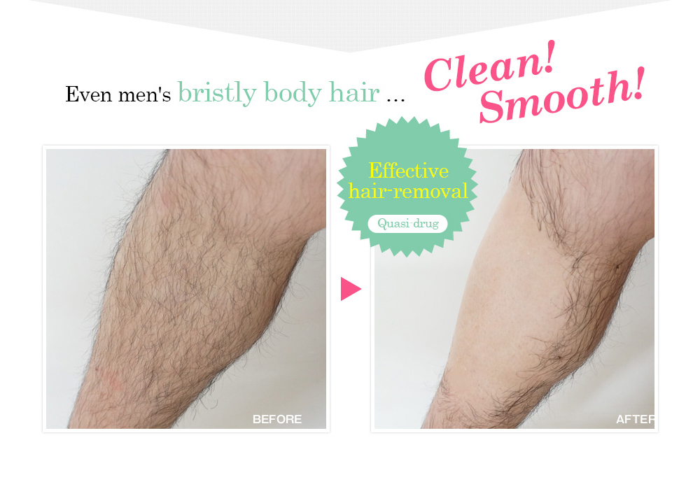 Even men's bristly body hair … Clean! Smooth!